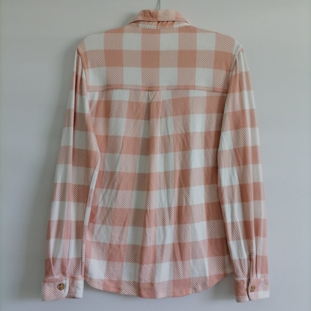 C&C California Women Dusty Pink & White Brick Plaid Print Fairbanks Shirt Size M - Picture 4 of 7